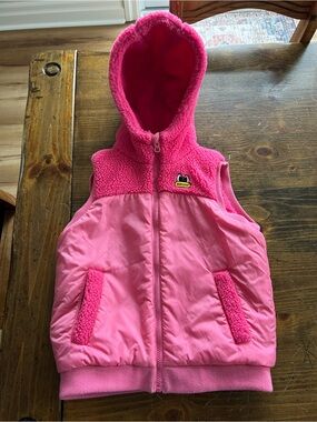 Pancoat Girls 9T Pink Kids Hooded Sherpa-Lined Reversible Vest